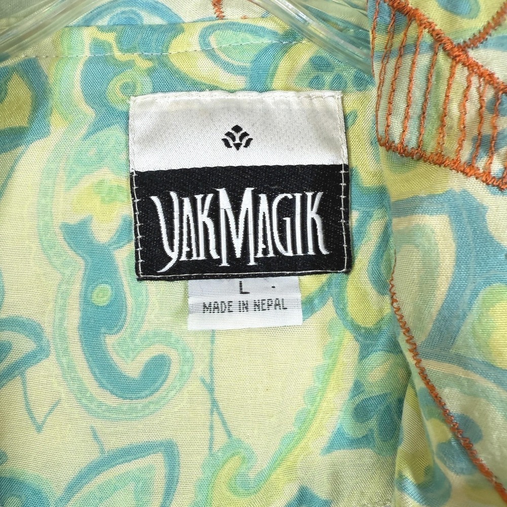 Vintage Yak Magik Embroidered Patchwork Jacket Size L Mixed‎ Media Boho Artsy - Picture 4 of 14